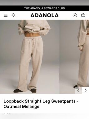 Adanola Oatmeal Loopback Straight Leg Sweatpants Tall! 32” inseam LNWOT